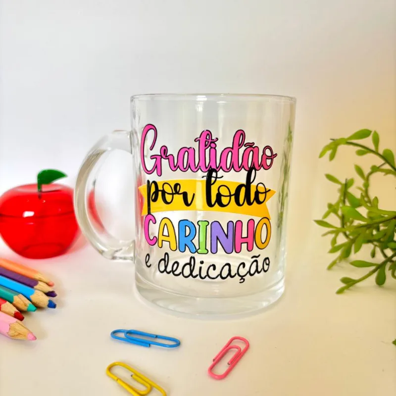 Caneca de Vidro personalizado - Dia dos Professores